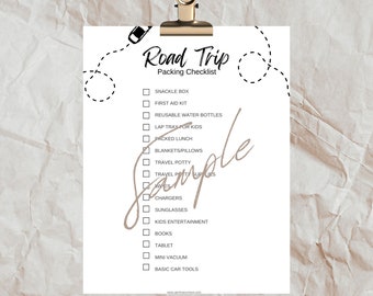 Road Trip Packing Checklist Printable