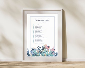 Pre-Vacation Home Preparation Checklist Printable