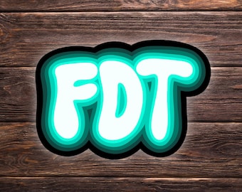 Naklejka FDT w kolorze turkusowym | 3" x 2" | Naklejka antytrumpowa | Polityczna naklejka winylowa | Wodoodporna | Naklejka aktywizmu