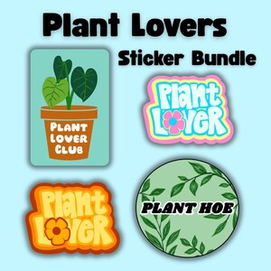 Plant Lovers Sticker Bundle | Set of 4 Vinyl Decals | Houseplant Sticker Pack | Aesthetic Plant Stickers