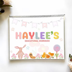 Personalized Educational Tracing Workbook (Marker Included) | Education and Motor Skills | Waterproof |Tracing Activities