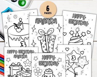 Custom Birthday Coloring Pages | Personalized Name & Age (Printable Digital Download)
