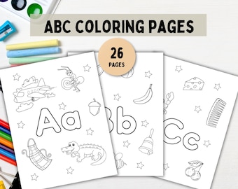 ABC Coloring Pages for Kids – Educational Learning (Digital Download)