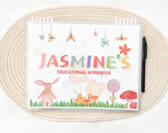 Custom Educational Tracing Workbook (Marker Included) | Education and Motor Skills | Waterproof |Tracing Activities