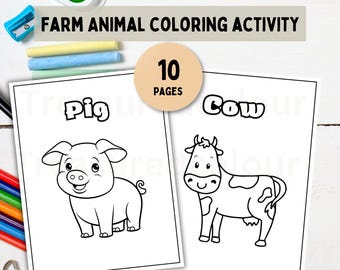 Farm Animal Coloring Pages | Kids Activity (Printable Digital Download)