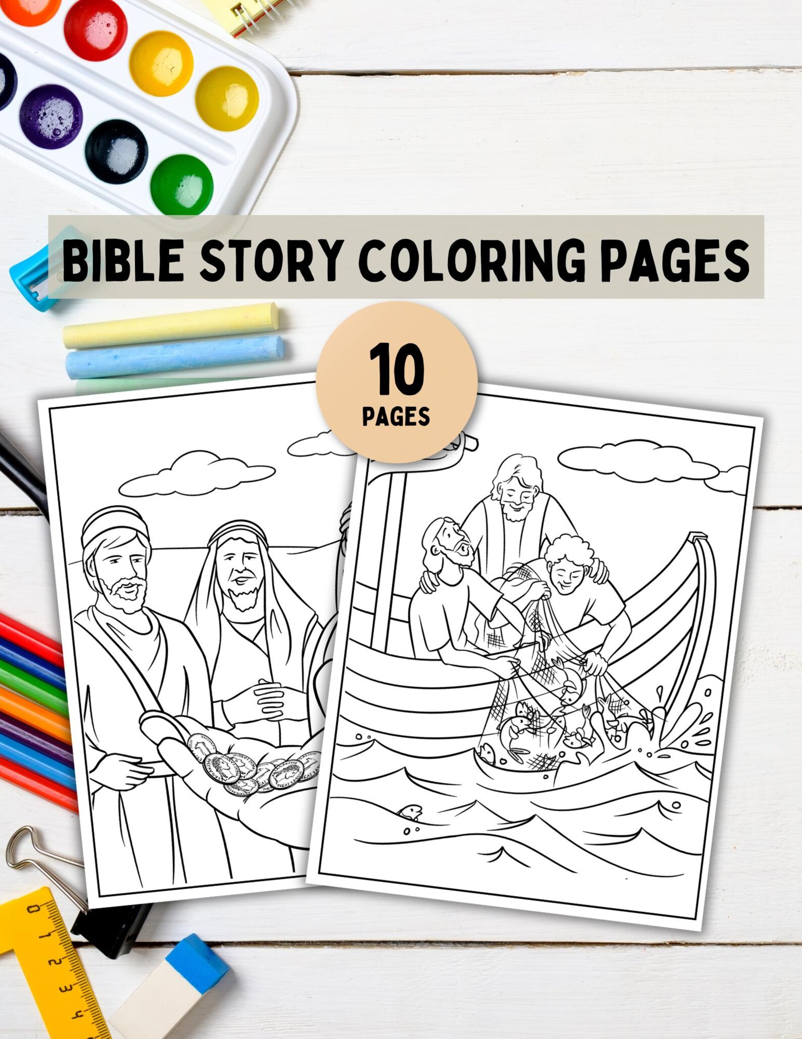 Bible Story Coloring Pages | 10 Printable Christian Activities ...