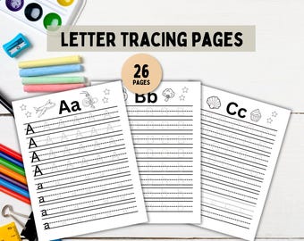 Alphabet Letter Tracing Worksheets | Kids ABC Activity (Digital Download)
