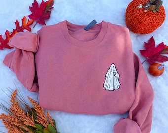 Coffee Ghost Embroidered Sweatshirt