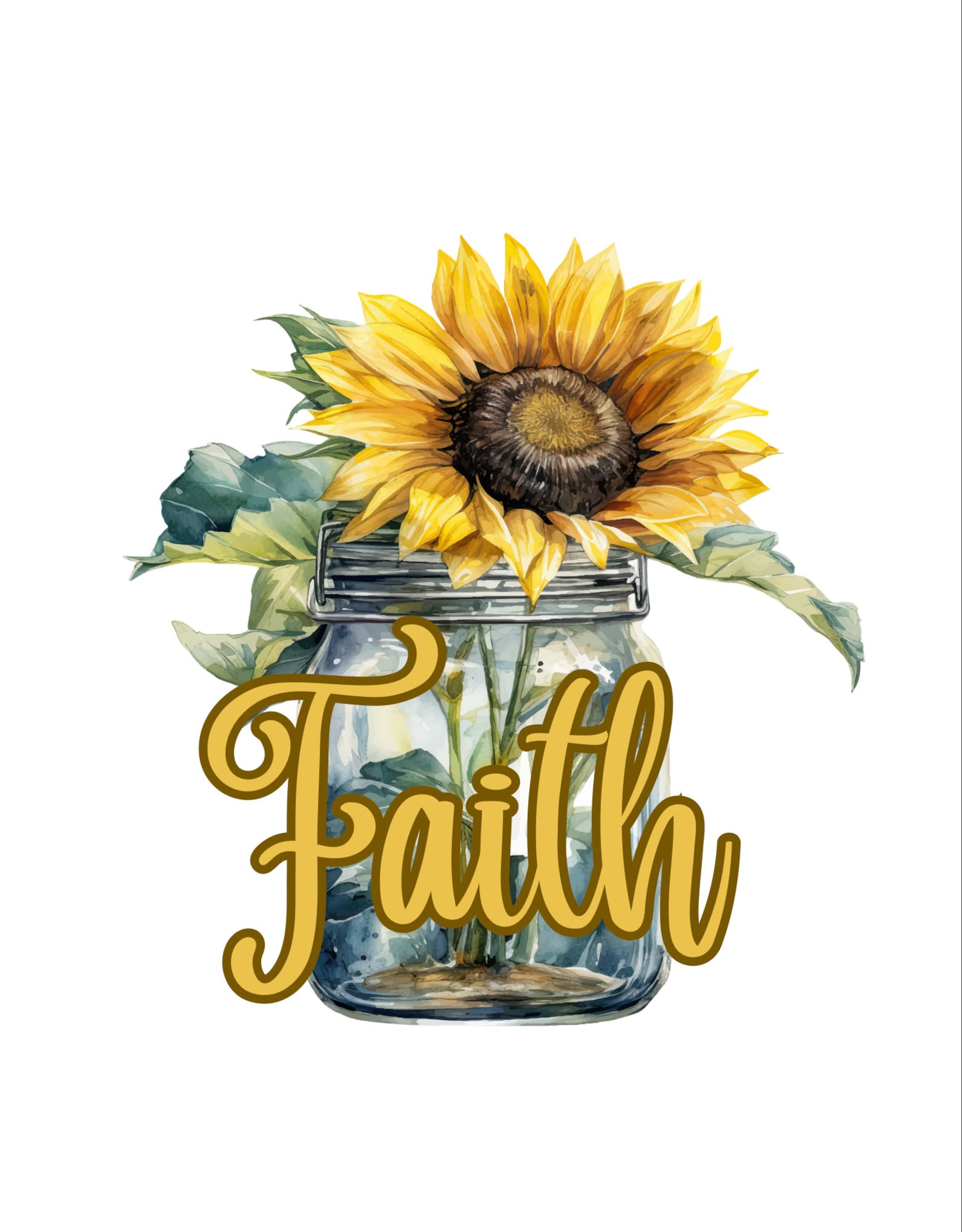 Faith Sunflower PNG SVG - Etsy