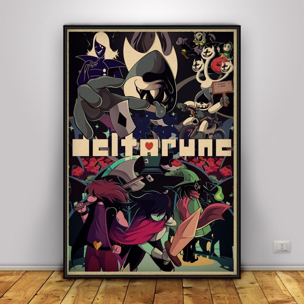 Affiche deltarune, oeuvre d'art mural, impressions murales, décoration d'intérieur, impression sur papier kraft, affiche cadeau, affiche de jeu