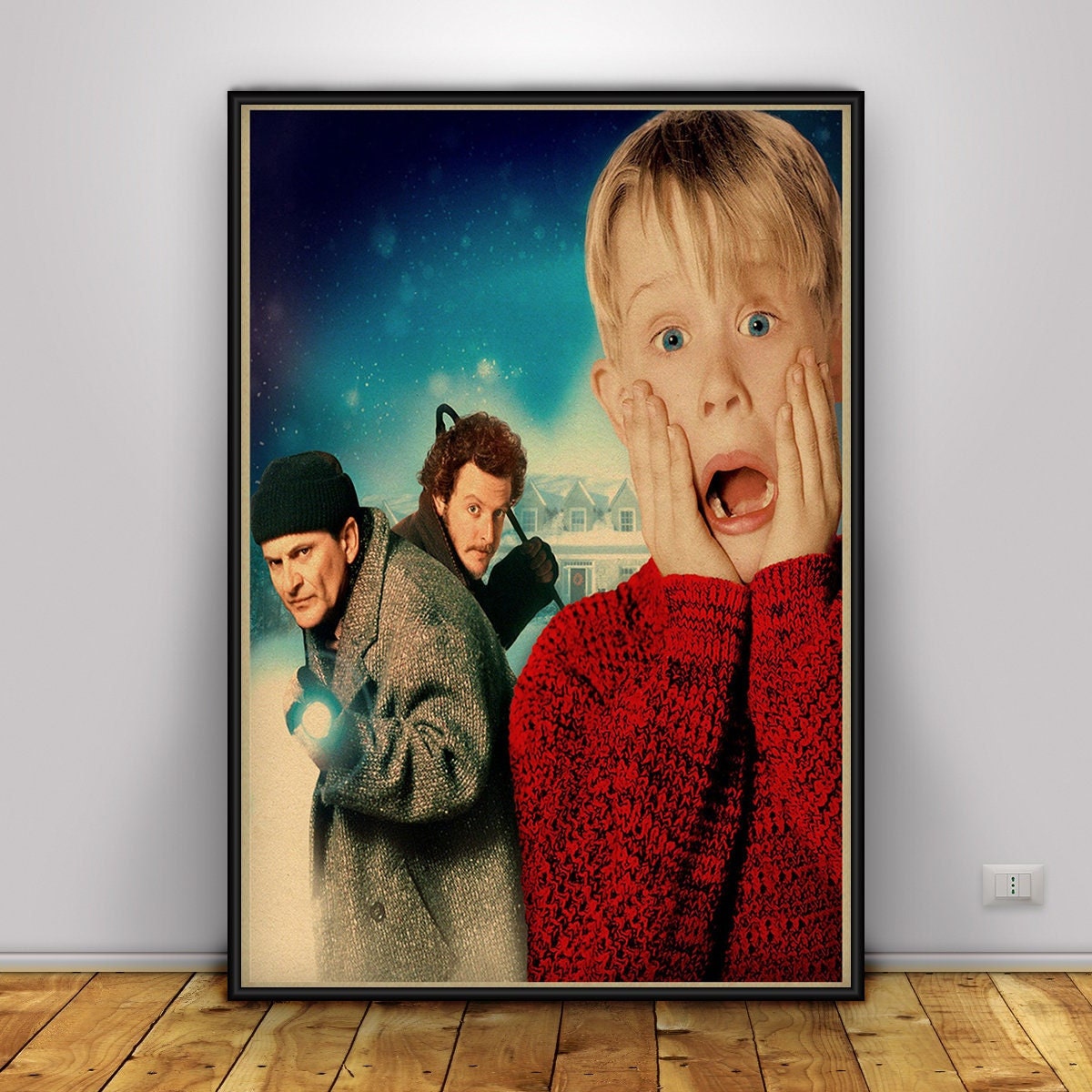 Home Alone Poster, Wall Art, Wall Prints, Home Decor, Kraft Paper Print