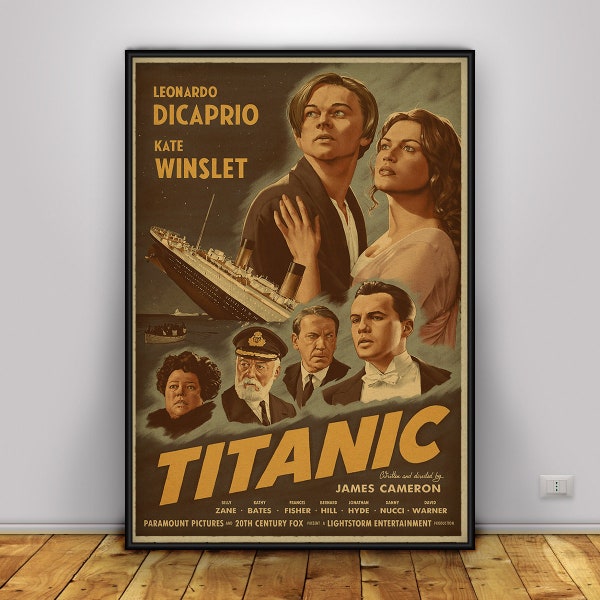 Affiche Titanic, Art mural, Impressions murales, Décoration intérieure, Impression sur papier Kraft, Affiche cadeau, Affiche de film