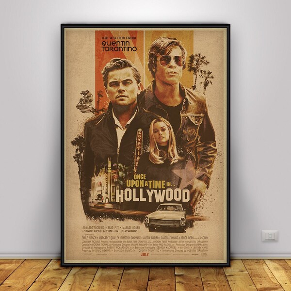 Once Upon a Time in Hollywood Poster, Wall Art, Wall Prints, Home Decor, Kraft Paper Print, Gift Poster, Movie Poster