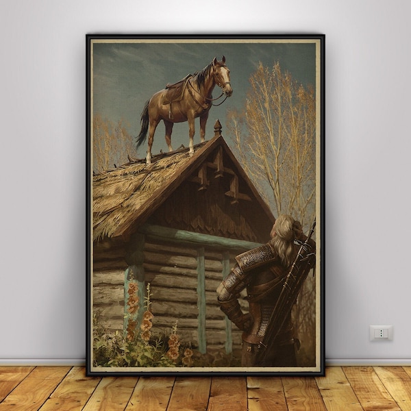 The Witcher III Wild Hunt Poster, Wall Art, Wall Prints, Home Decor, Kraft Paper Print, Gift Poster, Game Poster