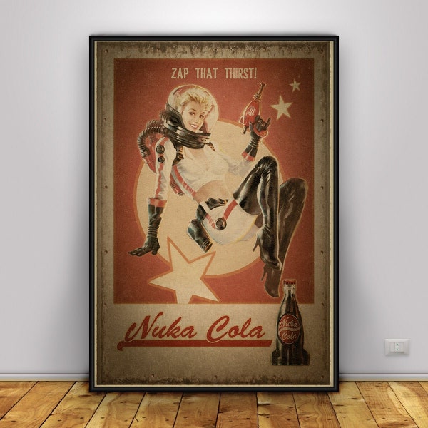 Fallout Nuka Cola Poster, Wall Art, Wall Prints, Home Decor, Kraft Paper Print, Gift Poster, Game Poster