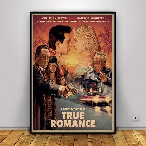 True Romance Poster, Wand Kunst, Wand Drucke, Home Decor, Kraftpapier Druck, Geschenk Poster, Film Poster