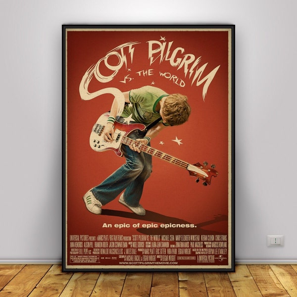 Affiche Scott Pilgrim vs the World, Art mural, Impressions murales, Décoration intérieure, Impression sur papier Kraft, Affiche cadeau, Affiche de film