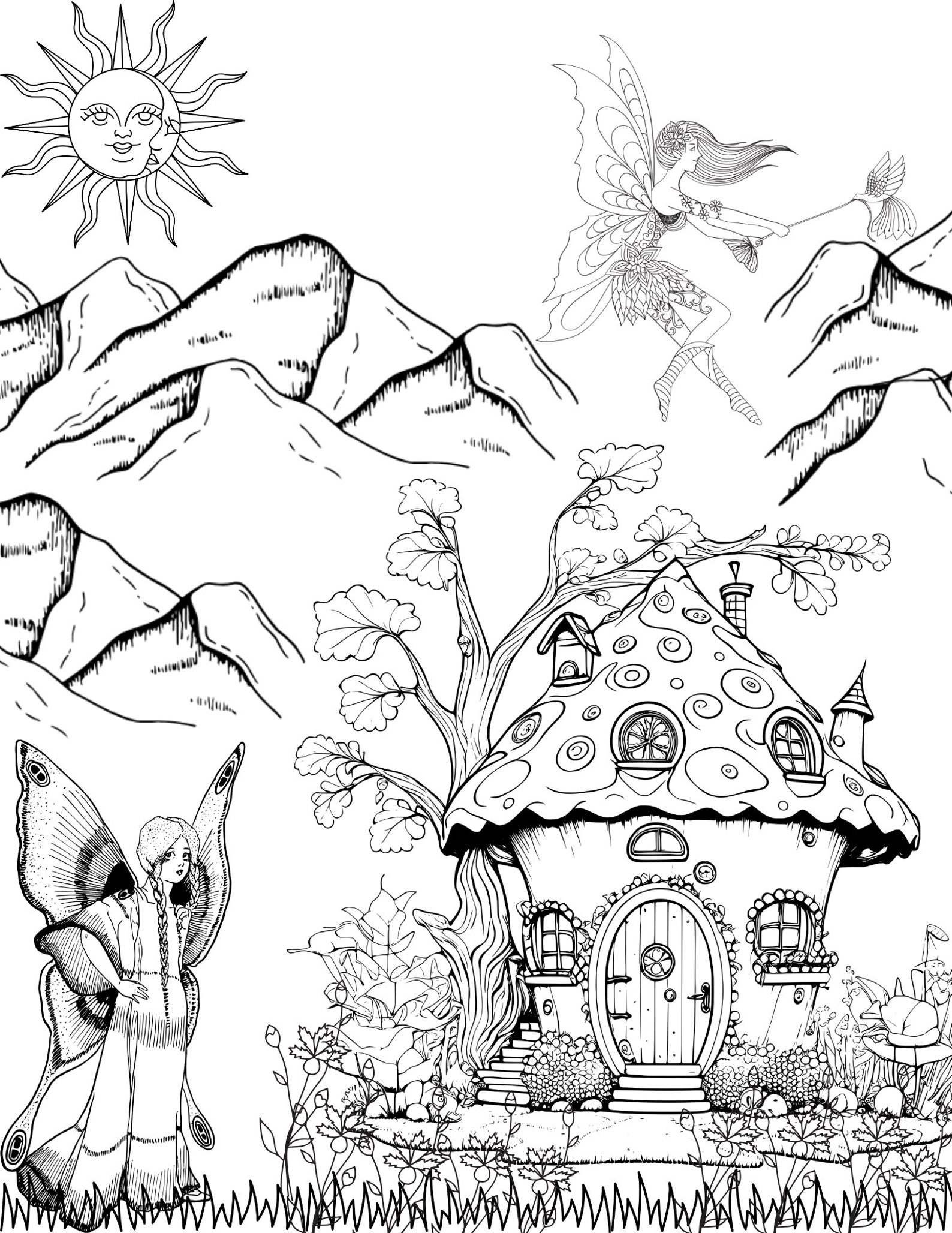 Printable Whimsical Coloring Pages Etsy