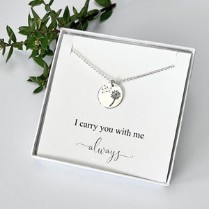 Miscarriage Necklace, Baby Loss Necklace Gift, Memorial Jewelry, Child Memorial Necklace, Mama Of An Angel, Silver Dandelion Necklace