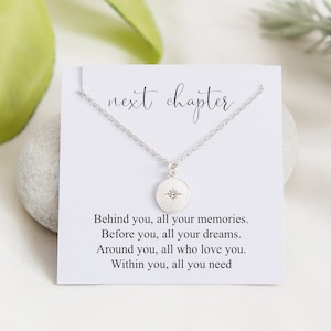 Regalo Nuovo Capitolo, Collana Nuovi Inizi, Collana di Addio Collega, Messaggio Regalo, Collana Stella Polare, Regalo Significativo per Lei, Nuovo Inizio