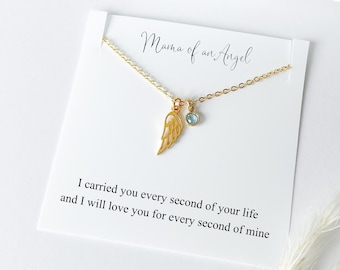 Miscarriage Gift, Child Loss Gift, Baby Loss Gift, Loss of Baby, Memorial Angel Wing Necklace, Bereavement Gift, Mama of an Angel Necklace,
