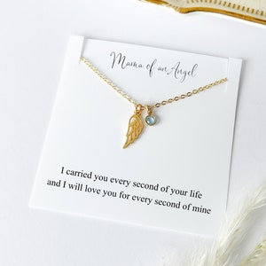 Miscarriage Gift, Child Loss Gift, Baby Loss Gift, Loss of Baby, Memorial Angel Wing Necklace, Bereavement Gift, Mama of an Angel Necklace,
