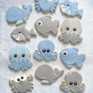Sea Animal Sugar Cookies: Ocean Theme Party Favors