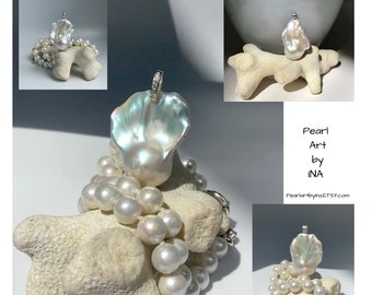 Baroque Pearl Pendant. Sterling Silver Bail. Large Size.