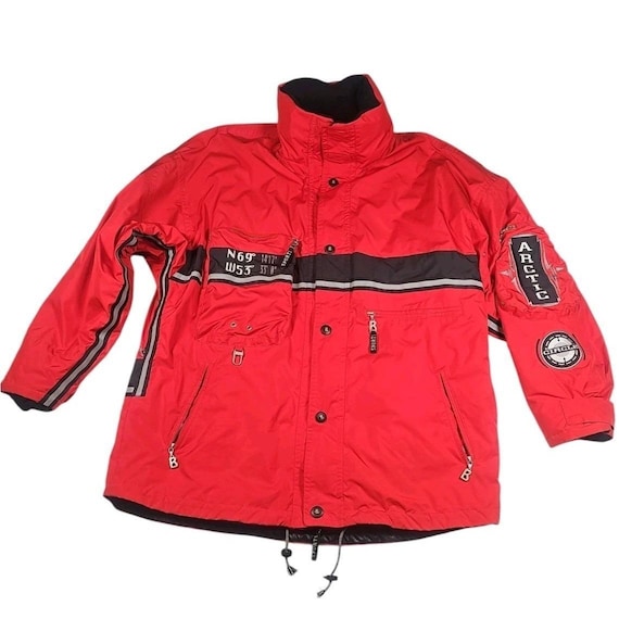 VTG BOGNER Men's Red Hooded Artic Circle Insulated Ski Jacket Sz