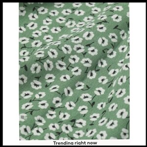 Falda midi floral H&M, estampado verde y blanco, estilo skater informal de verano, talla 6, nueva imagen 3