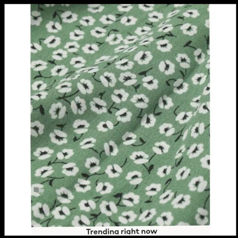 Falda midi floral H&M, estampado verde y blanco, estilo skater informal de verano, talla 6, nueva imagen 3