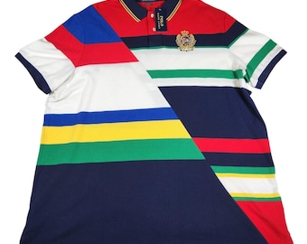 RARE Vintage 90s Polo Ralph Lauren Big & Tall XXL Color Block