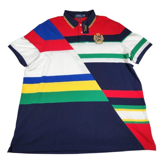 Polo Ralph Lauren Vintage 90s Crest Rugby Shirt Multicolor XXL