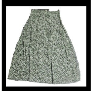 Falda midi floral H&M, estampado verde y blanco, estilo skater informal de verano, talla 6, nueva imagen 5