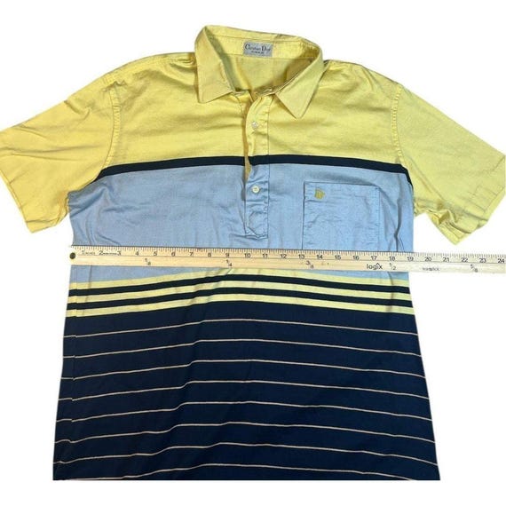 Christian Dior Monsieur Vintage Striped Polo Shirt Short Sleeve