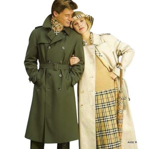 Vintage Burberrys of London Trench Coat Green Men's 42R 90s Nova