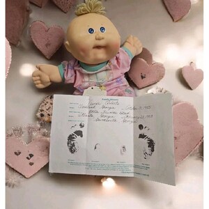 VTG Cabbage Patch Kindermeisjespop 1983 Blond haar blauwe ogen Geboortebewijs Xavier