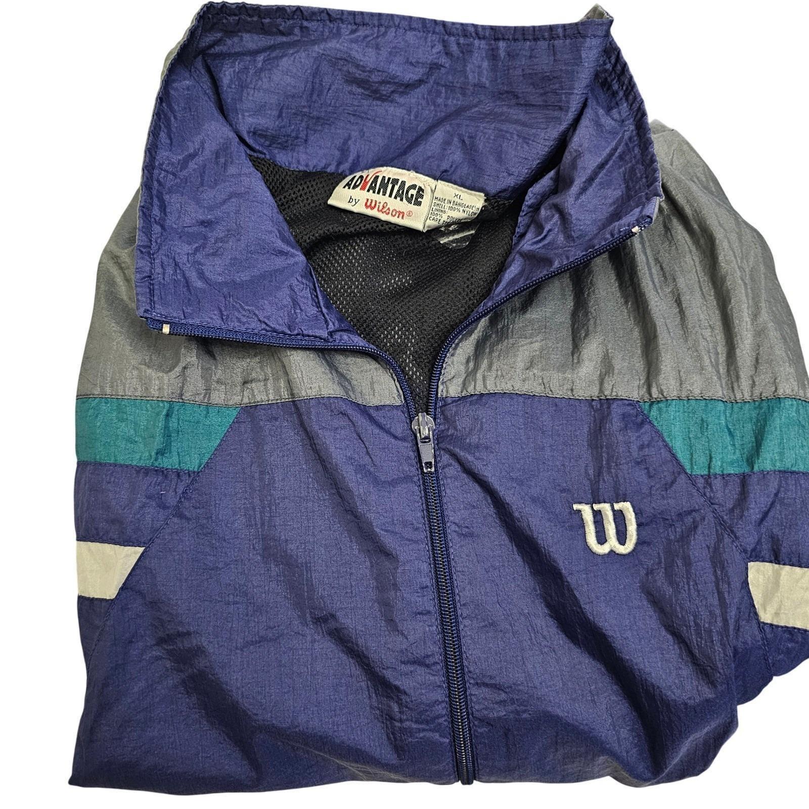 Vintage 90s Wilson Advantage Windbreaker Jacket Retro Sport