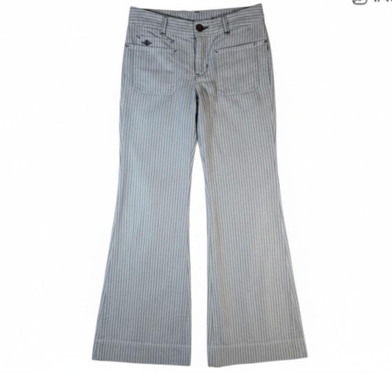 Ralph Lauren Girls 14 Blue White Striped Denim Wide Leg Sailor