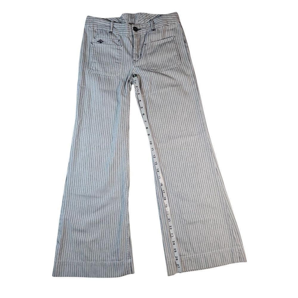 Ralph Lauren Girls 14 Blue White Striped Denim Wide Leg Sailor