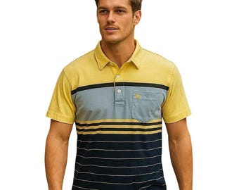Christian Dior Monsieur Vintage Striped Polo Shirt Short Sleeve