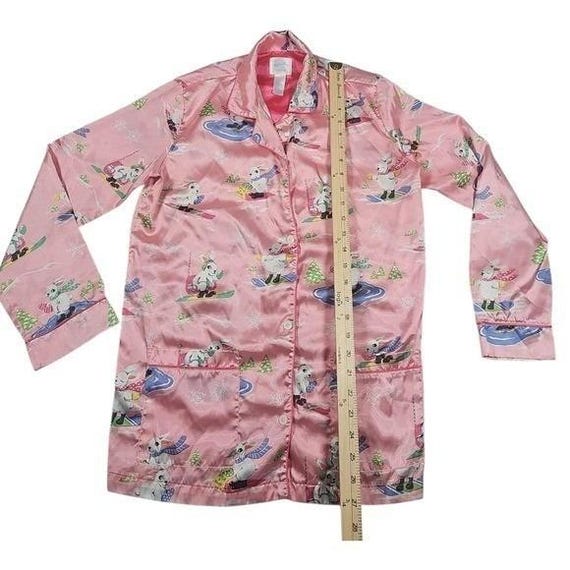 Nick & Nora Pajama Set Ski Bunny Print Sleepwear Loungewear Pink
