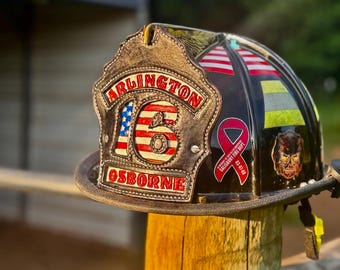 Custom Fire Helmet Shield, Cairns 800, 1000, 1010, 1044, FIREDEX - 1910, Morning Pride Ben 2. Chief/Officer Gift. Personalized.