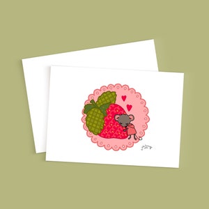Carte de vœux La petite fraise et la souris