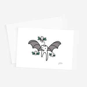 Fledermaus Zahnfee Grußkarte