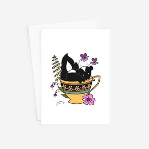 Tasse à thé Skunk Carte de vœux