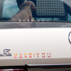 Car sticker love | hate you - car sticker - vinyl sticker - car sticker - tuning - gift friend - sticker car - car sticker