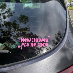 Nuovo pilota, per favore sii gentile - Adesivo - Decalcomania per auto - nuovo pilota - Adesivo in vinile - Adesivo per auto - tuning auto - per ragazze - per specchio