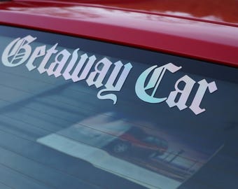 Getaway Car Sticker | Gothic Car Decal Vinyl | Aesthetic Car Sticker | Hood / Mirror / Window Sticker - high quality vinyl film