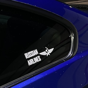 Russian Airlines car stickers - high-quality vinyl film, tuning stickers, Russia, BMW, AUDI
